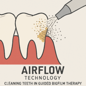 Animation of tooth showing Airflow treatment 